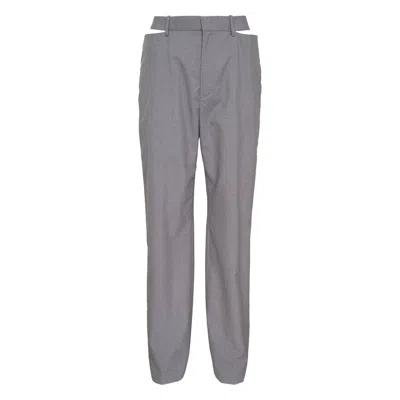 Jil Sander Dry Wool Popeline Pants In Gray