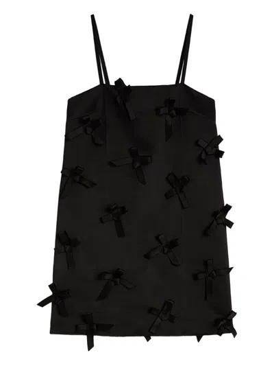 Jil Sander Duchess Bow-embellished Mini Dress In Black