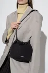Jil Sander Black Canvas Small Dumpling Bucket Bag In Black