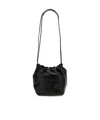Jil Sander Dumpling Leather Bucket Bag In Black