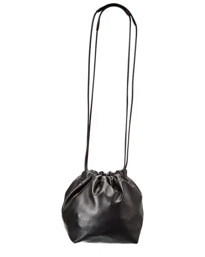 Jil Sander Dumpling Leather Bucket Bag In Black