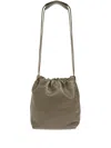Jil Sander Dumpling Medium Drawstring Leather Crossbody Bag In Green