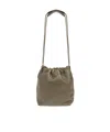 Jil Sander Dumpling Medium Drawstring Leather Crossbody Bag In Green