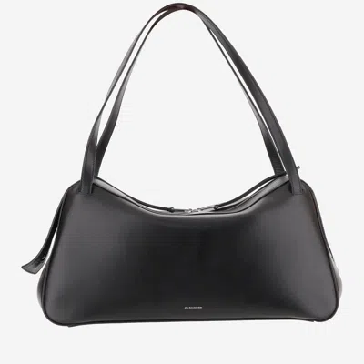 Jil Sander Dune Md Shoulder Bag In Black