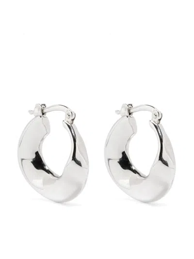 Jil Sander Dw4 Hoop Earrings In Silver