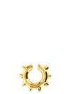 Jil Sander Earrings Open Hoop Studded Detailing Polished Finish In Gold
