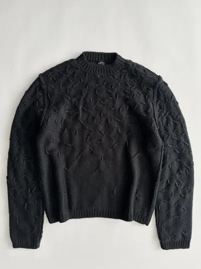 Pre-owned Jil Sander Early 2000's Heavy Alpaca Textured Sweater In Black