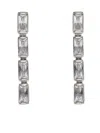Jil Sander Rectangular Crystal Earrings In Argento
