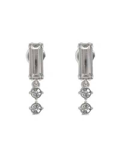 Jil Sander Earrings With A Shimmering Crystal In Metallic