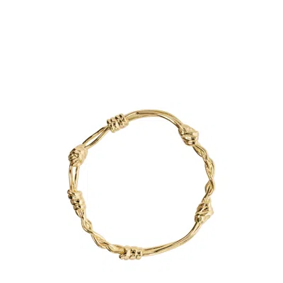 Jil Sander Eco Brass Knot Bangle In Gold
