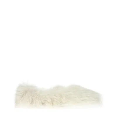 Jil Sander Eco Fur Slippers In White