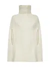 Jil Sander Women Ecru Wool High-neck Cape In Neutral