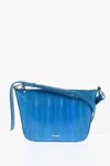 Jil Sander Eelskin Shoulder Bag With Zip Closure In Blue