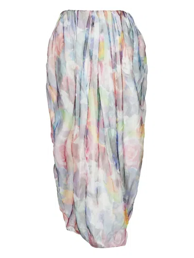 Jil Sander Egg-shaped Floral-print Skirt In Pink