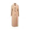 Jil Sander Single-breasted Belted Wool Coat In Pink