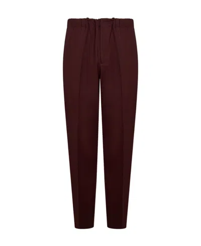 Jil Sander Wool Trousers In Brown