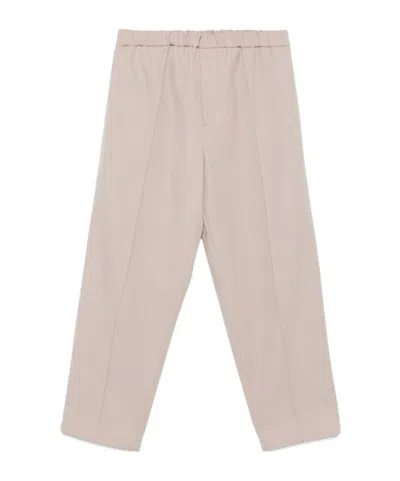 Jil Sander Elastic Waist Casual Pants In Nude