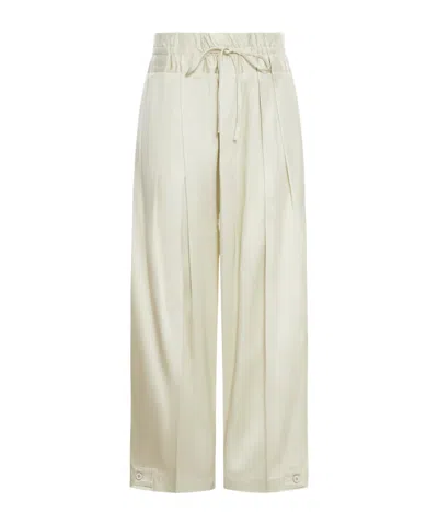 Jil Sander Elastic Waist Casual Pants In White