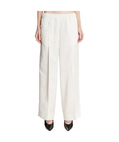 Jil Sander Elastic Waist Casual Pants In White