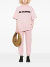 Jil Sander Elastic-waist Cotton Track Pants In Pink