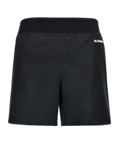 JIL SANDER JIL SANDER LOGO PRINTED ELASTIC WAISTBAND SHORTS