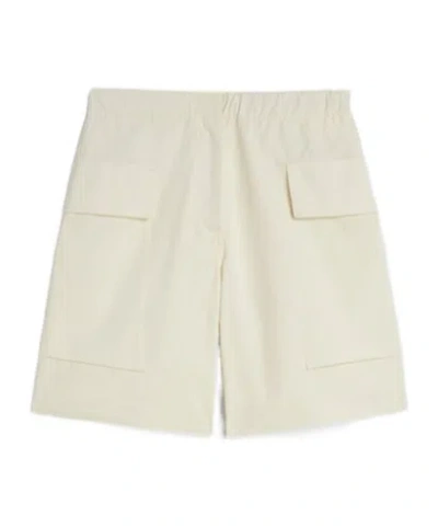 Jil Sander Elastic Waist Shorts In Eggshell