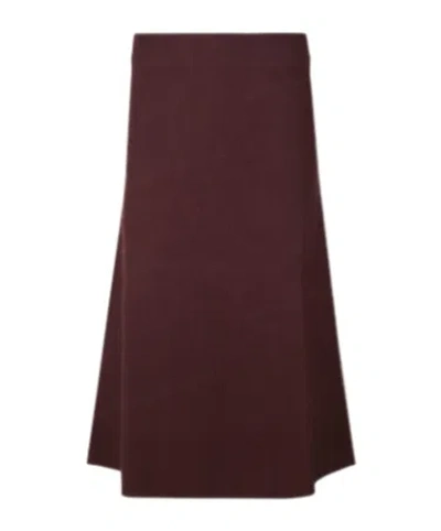 Jil Sander Elastic Waist Skirt In Red