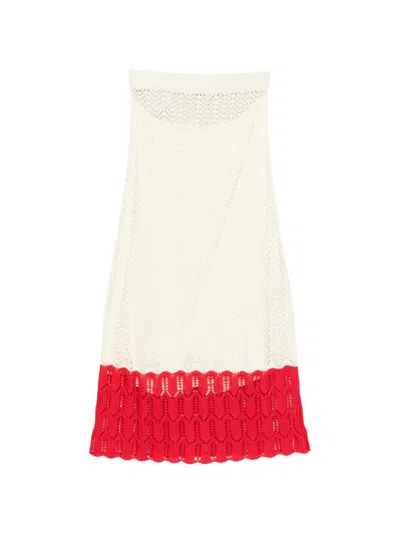 Jil Sander Elastic-waistband Midi Skirt In Neutral