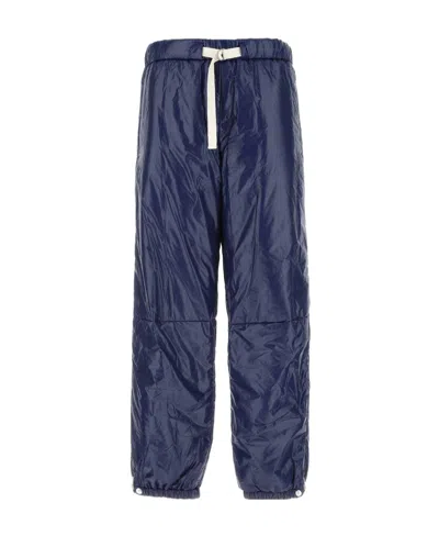 Jil Sander Elasticated Drawstring Waist Pants In Blue