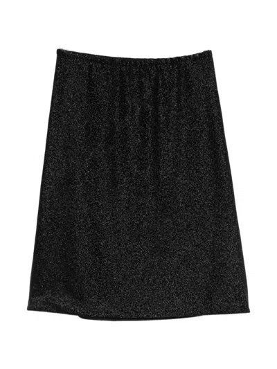 Jil Sander Elasticated Midi Skirt In Black