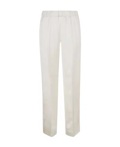 Jil Sander Elasticated Straight-leg Trousers In White