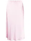 Jil Sander Elasticated-waist Flared Midi Skirt In Rosa