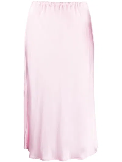 Jil Sander Elasticated-waist Flared Midi Skirt In Rosa