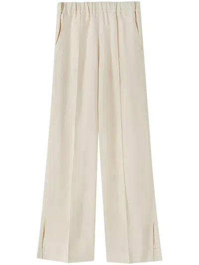 Jil Sander Elasticated-waist Palazzo Trousers In Neutrals