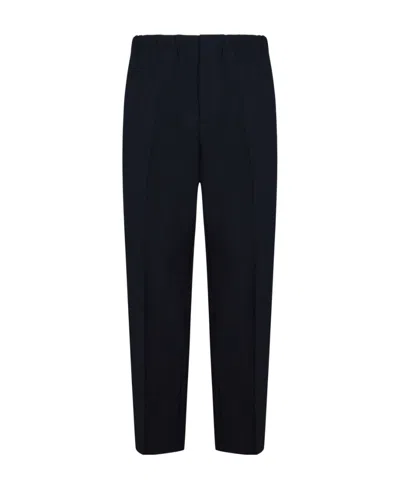 Jil Sander Elasticated-waist Tapered Trousers In Black