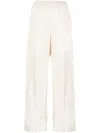 Jil Sander Pressed-crease Elasticated-waist Flared Trousers In White