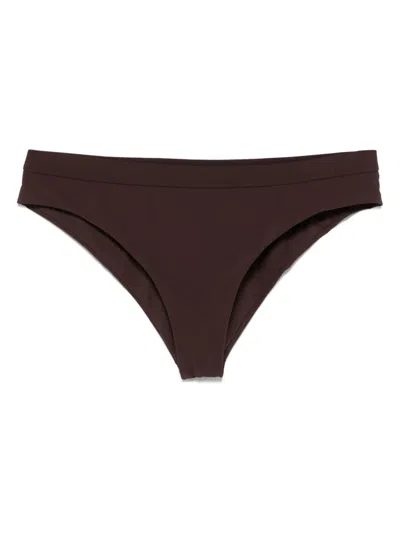 Jil Sander Elasticated-waistband Bikini Bottoms In Brown