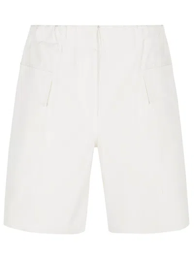 Jil Sander Elastic Waistband Shorts Pockets In White