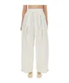 Jil Sander Elasticated Waistband Pleated Trousers In White