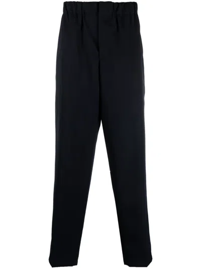 Jil Sander Elasticated-waistband Tapered Trousers In Black