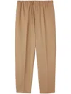Jil Sander Elasticated-waistband Tapered Trousers In Brown