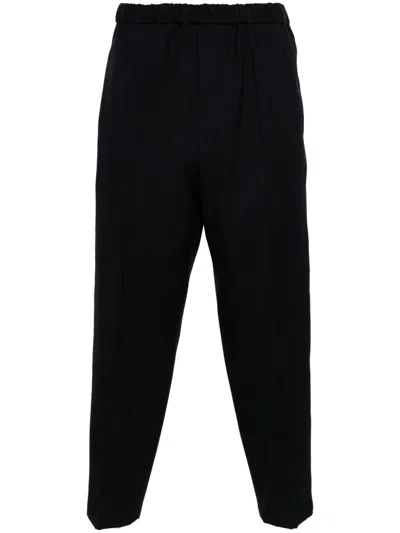 Jil Sander Elasticated-waistband Trousers In Blue