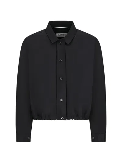 Jil Sander Elasticated-hem Jacket In Black