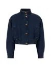 Jil Sander Elasticated-waist Denim Jacket In Blue