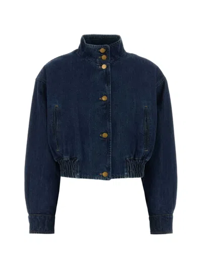 Jil Sander Elasticated-waist Denim Jacket In Blue