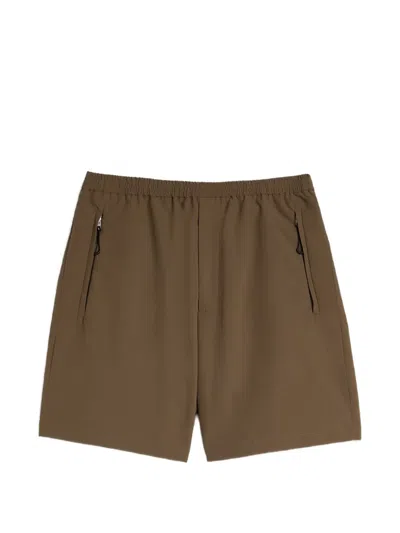 Jil Sander Elasticated-waistband Shorts In Brown