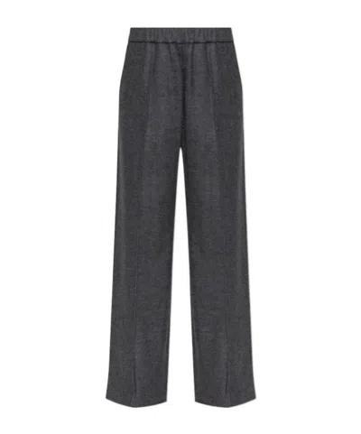 Jil Sander Elastic-waist Casual Trousers In Gray
