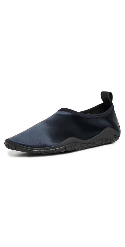 Jil Sander Elbe Satin Slip On Flats Ink