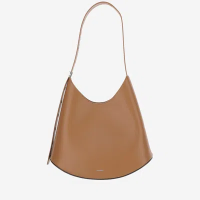 Jil Sander Eldorado Medium Leather Shoulder Bag In Brown