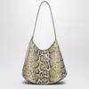 Jil Sander Python Print Leather Shoulder Bag In Multicolor